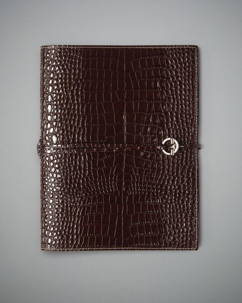Devon Croc-Embossed Leather Notebook
