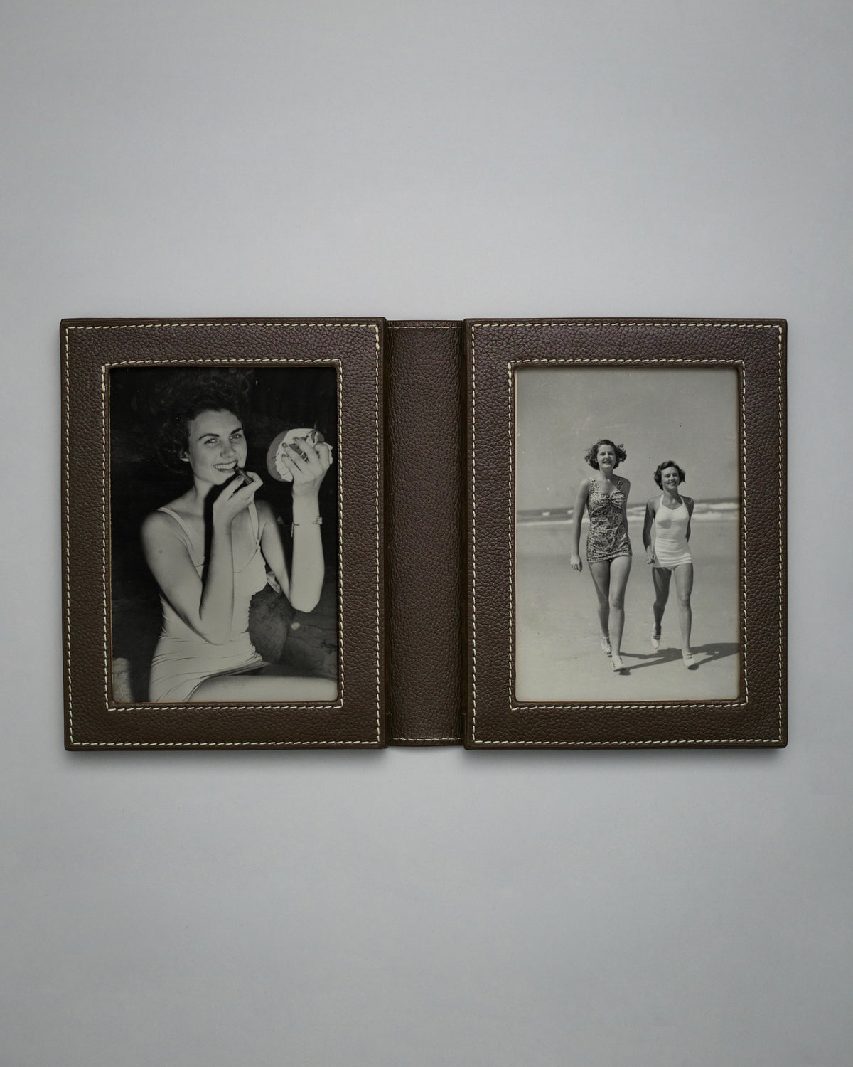 Boltons Leather Double Frame - Chocolate