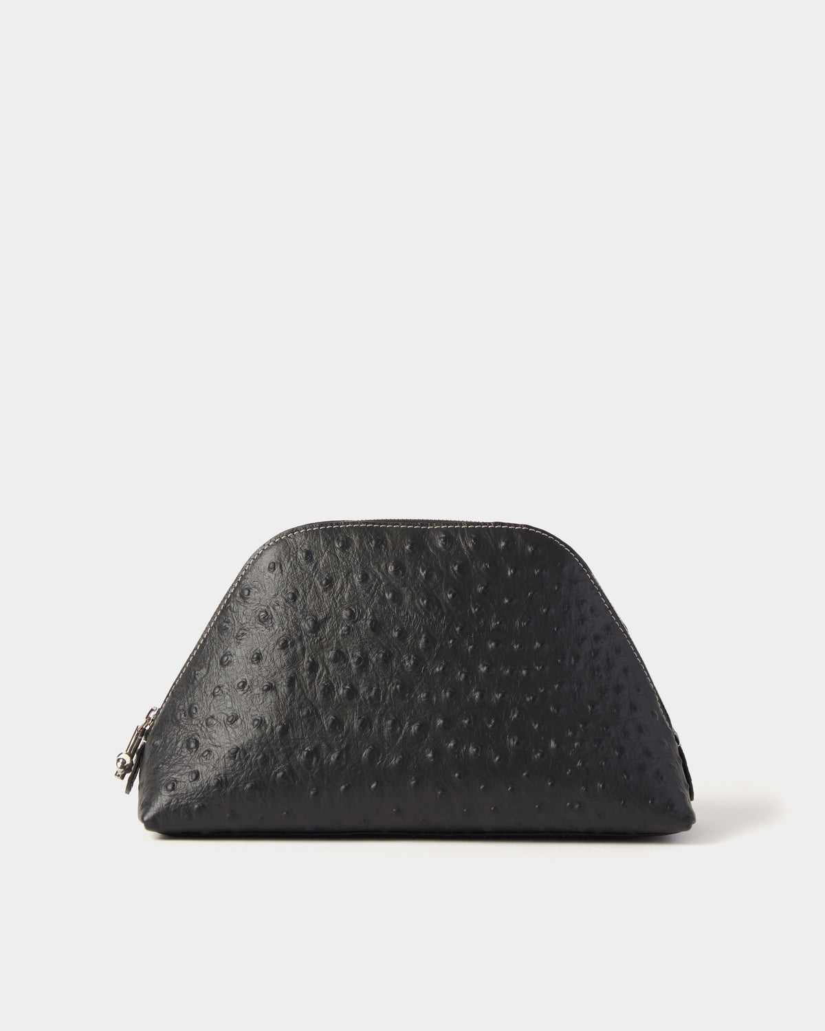 Notting Trapeze Ostrich-Embossed Leather Pouch