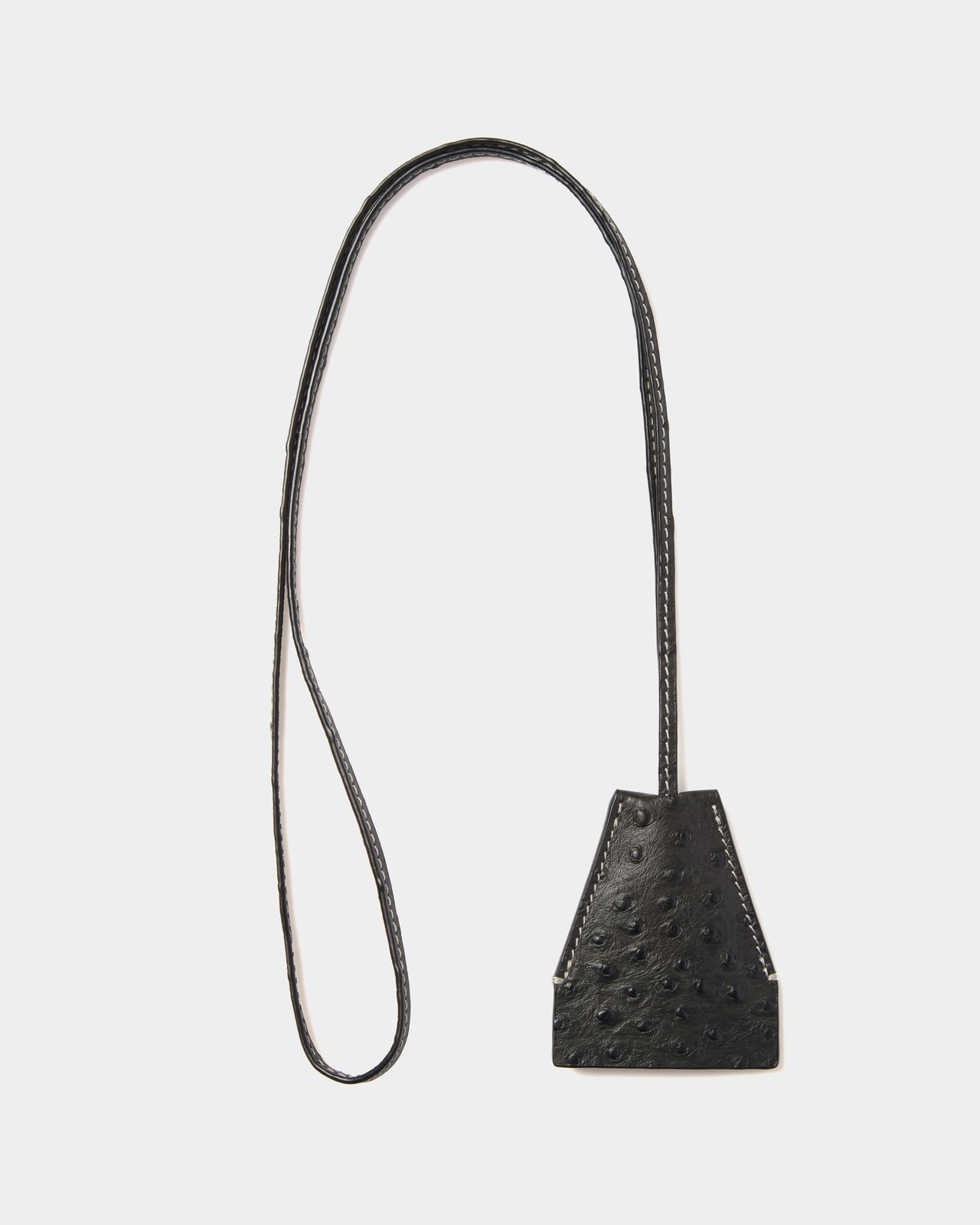 Savile Ostrich-Embossed Leather Lanyard