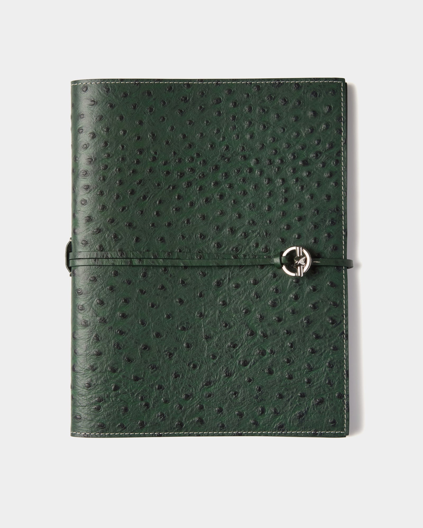 Devon Ostrich-Embossed Leather Notebook