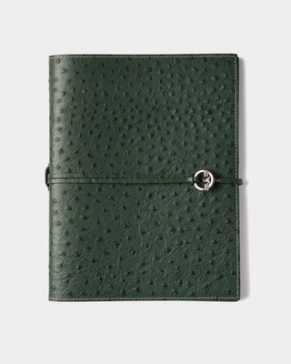 Devon Ostrich-Embossed Leather Notebook