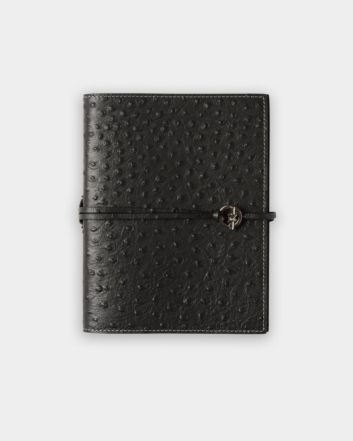 Devon Ostrich-Embossed Leather Notebook