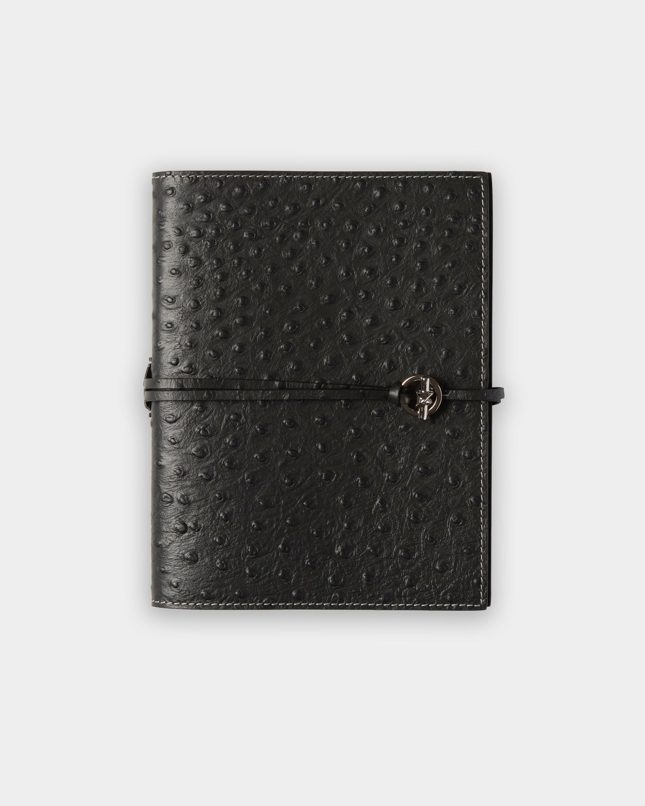 Devon Ostrich-Embossed Leather Notebook
