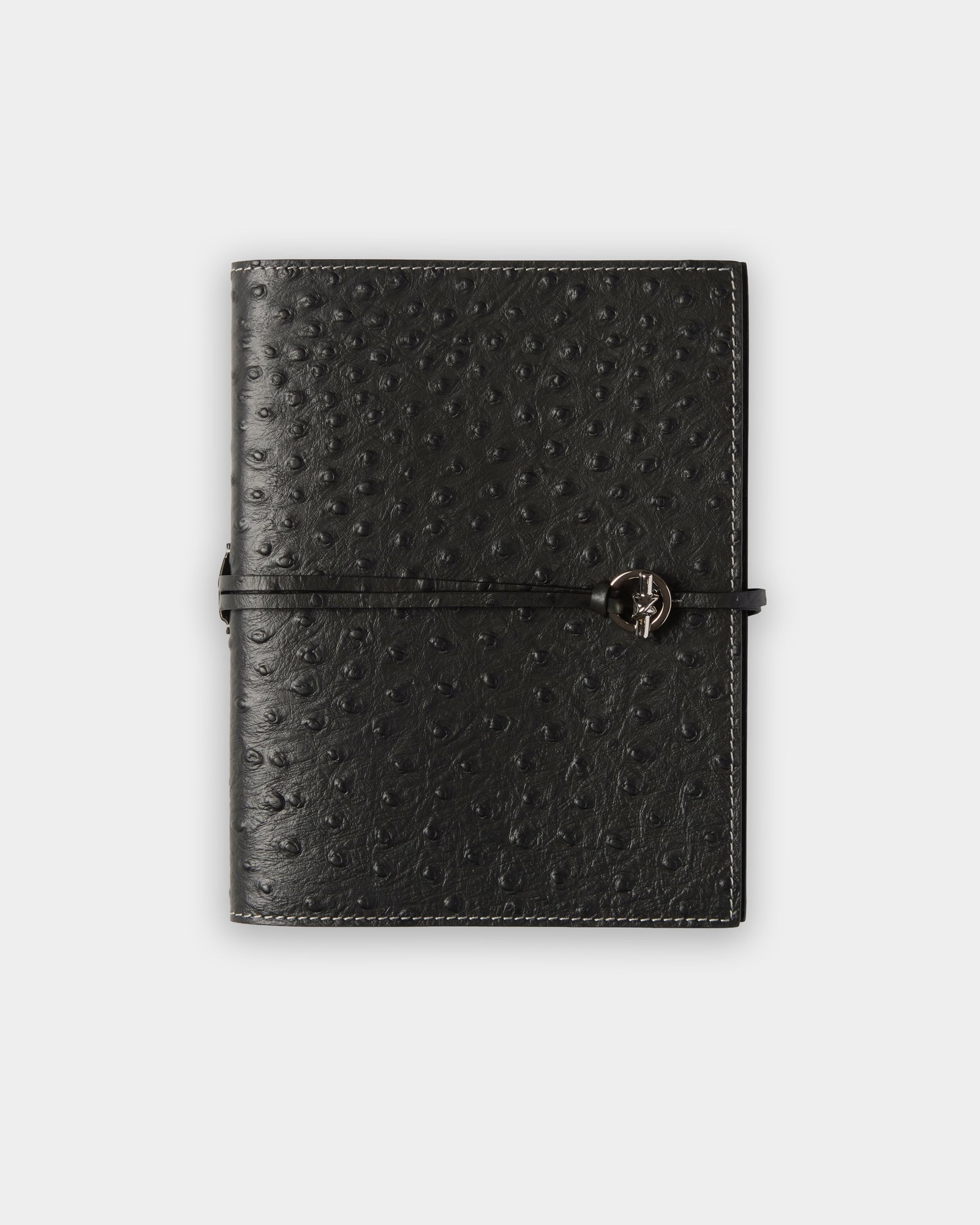 Devon Ostrich-Embossed Leather Notebook