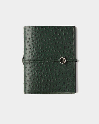 Devon Ostrich-Embossed Leather Notebook