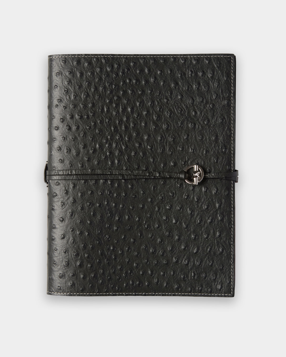 Devon Ostrich-Embossed Leather Notebook