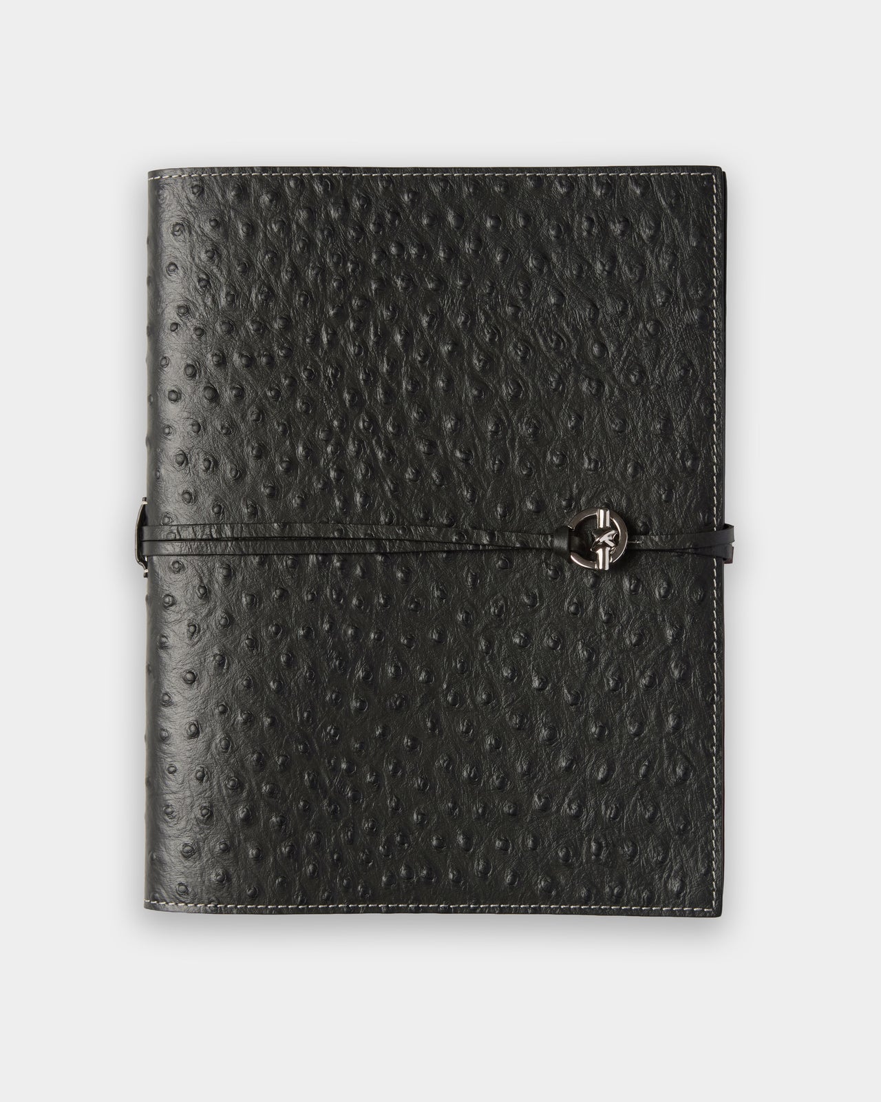 Devon Ostrich-Embossed Leather Notebook