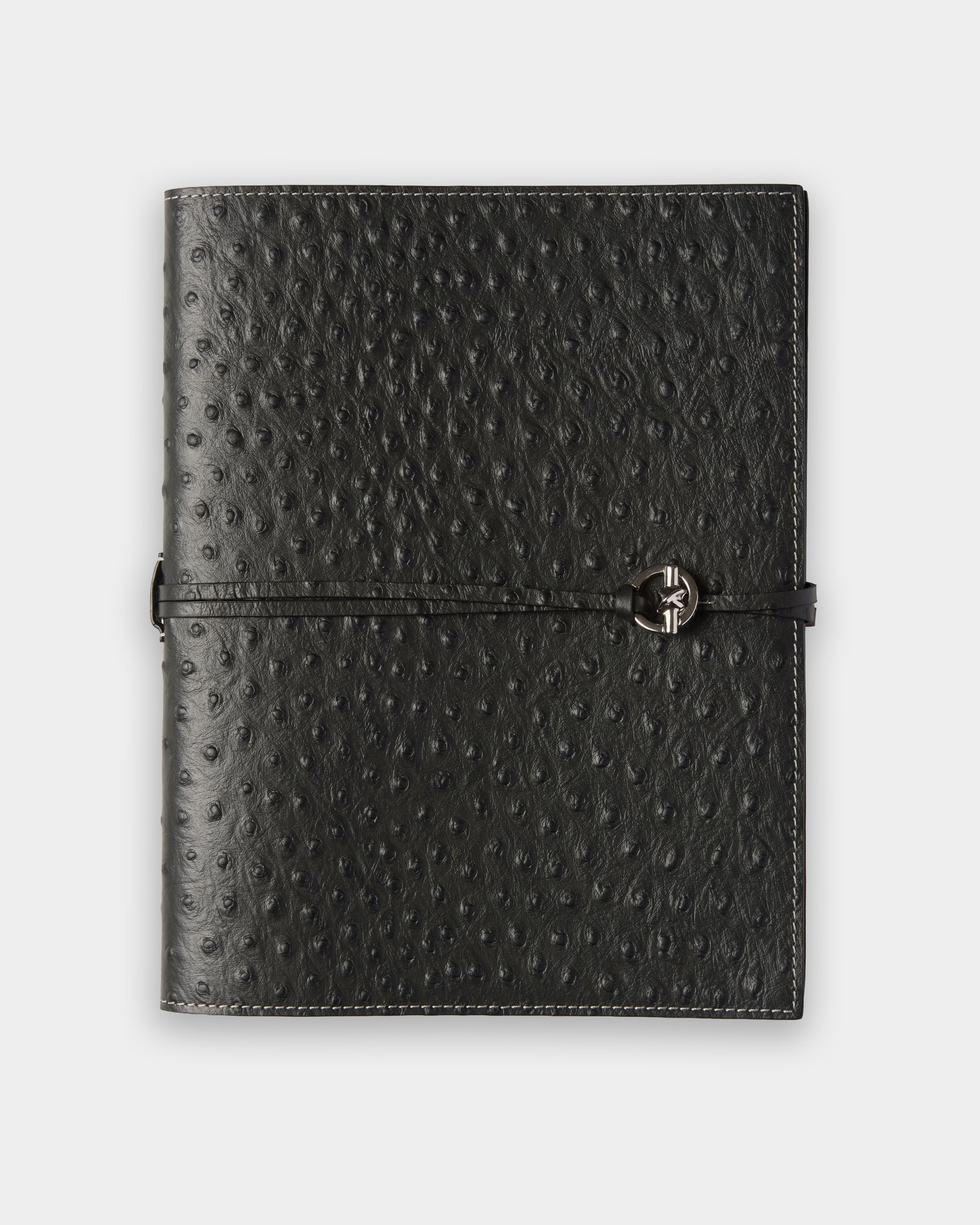 Devon Ostrich-Embossed Leather Notebook