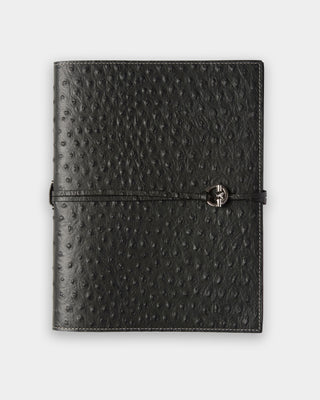 Devon Ostrich-Embossed Leather Notebook